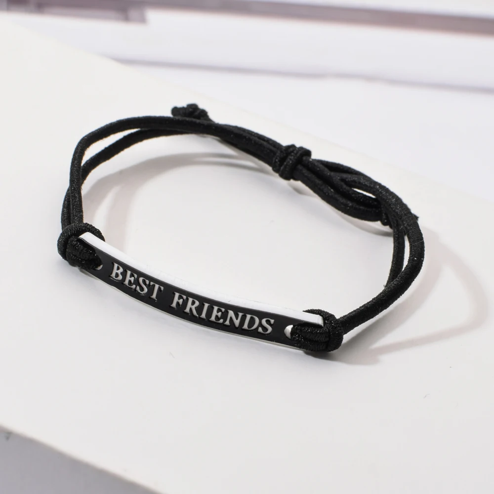 Браслет с шармами Best Friends для пар 12 шт./компл. плетеная регулируемая эластичная