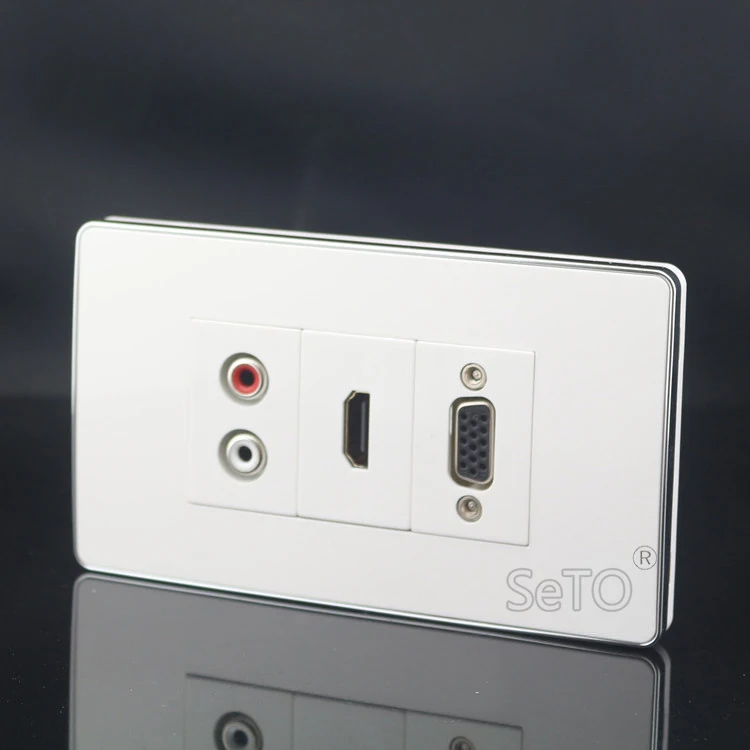 SeTo 120 тип один порт красный и белый аудио + HDMI VGA Панель настенная панель Разъем