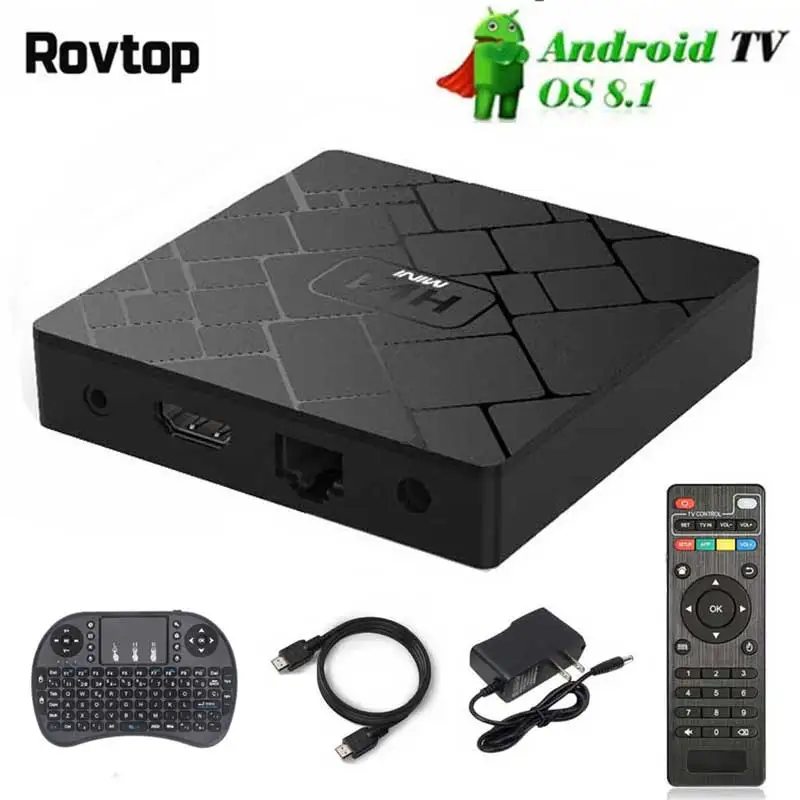 Rovtop HK1 Мини ТВ приставка Android 8 1 2 Гб 16 Rockchip RK3229 четырехъядерный 4G Wifi H.265 4K HD HK1mini