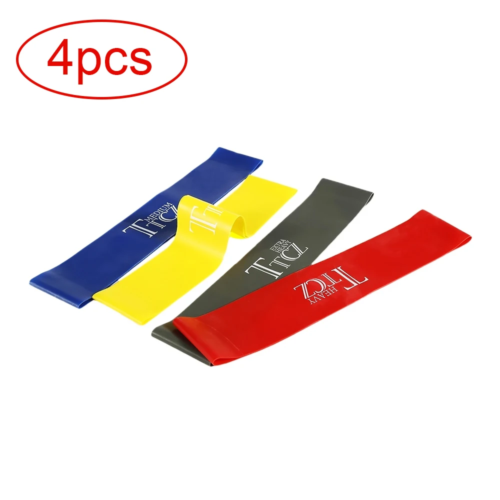 4pcs 4 шт., натуральный латексный спортивный браслет сопротивления для йоги, фитнес-растягивающийся браслет, силовые тренировочные тренажеры, силовые тренажеры - Цвет: 4pcs