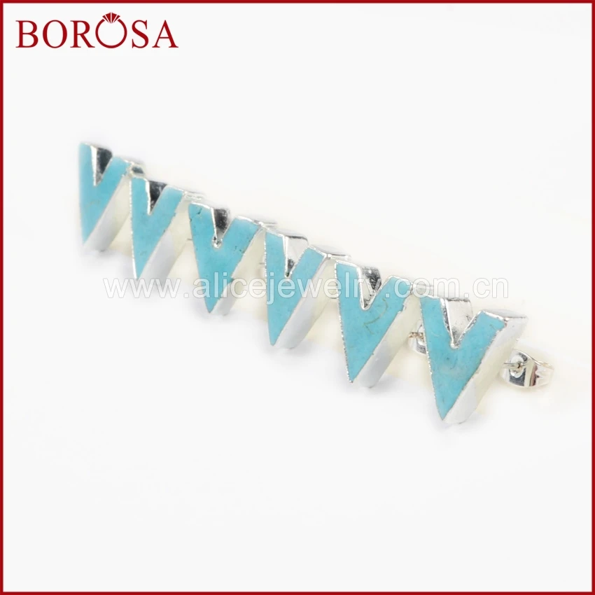 BOROSA распродажа 10 пар Высокое качество серебряные Цвет V Форма синий хаулит Синий
