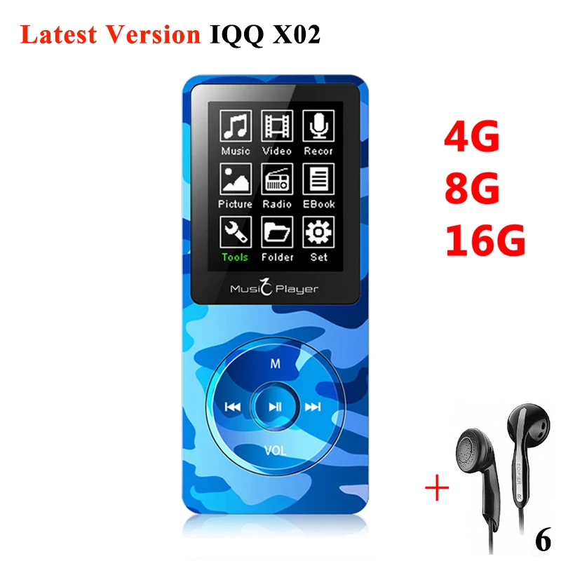 Мини MP4 плеер 16 ГБ с Встроенный динамик USB музыкальный Динамик MP 4 mp4 player IQQ X02 mp 8 GB