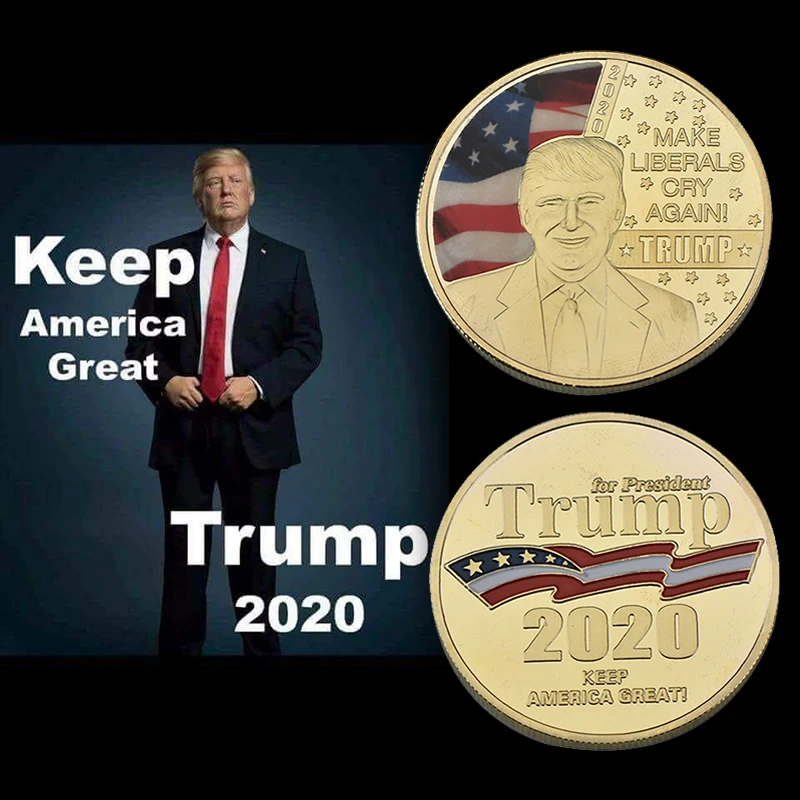 WR позолоченная памятная монета с Дональдом Трампом 2020 президент США украшение