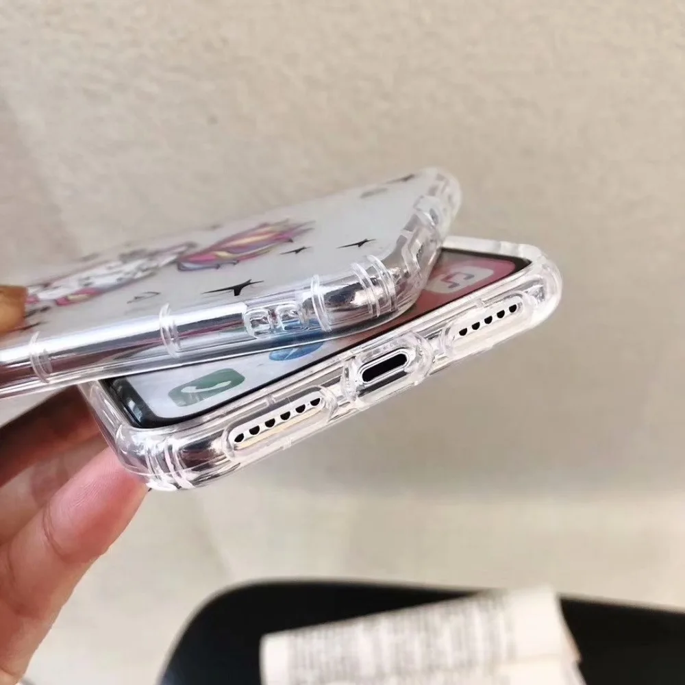 Милый Радужный Единорог ТПУ чехол для телефона iPhone XS Max мягкий TPU XR X 8 7 6 S Plus |