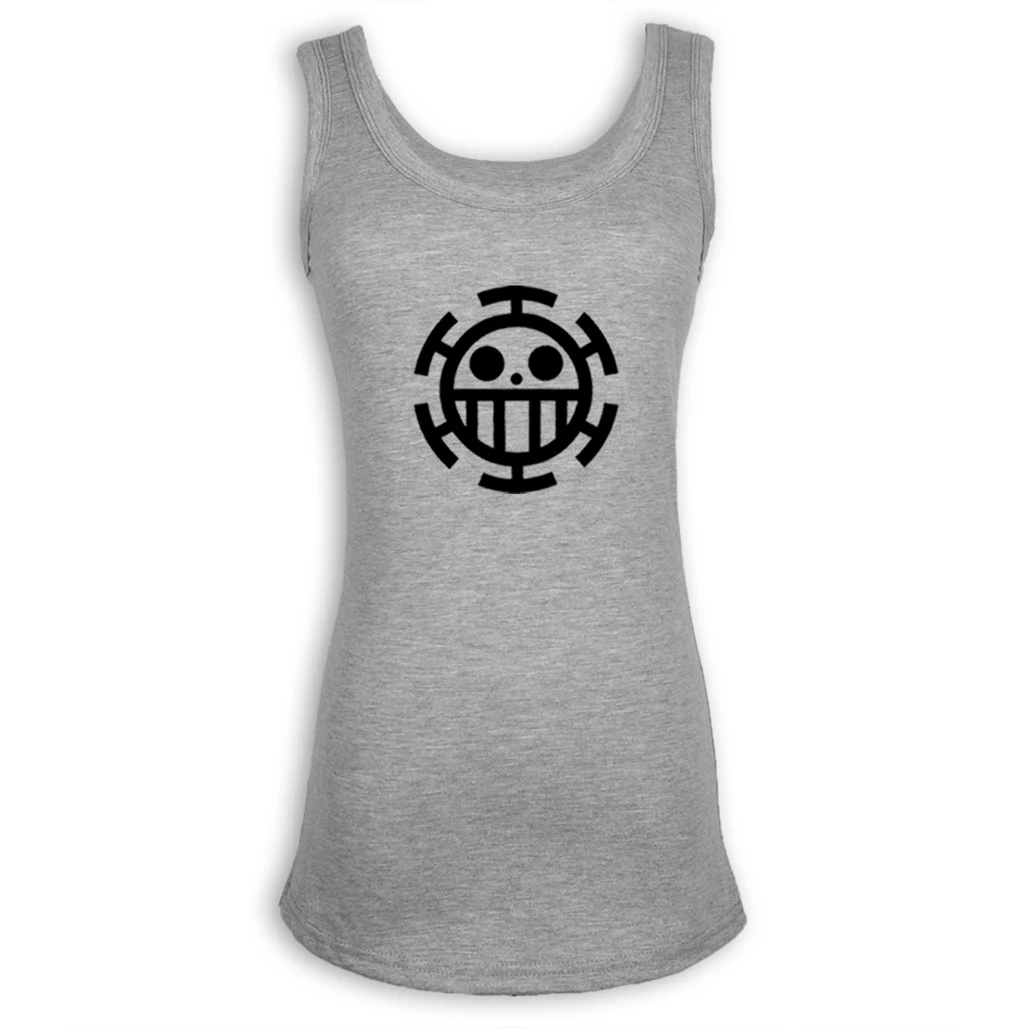 Популярная Аниме One Piece Trafalgar Law Graphic Женская майка с круглым вырезом серые белые
