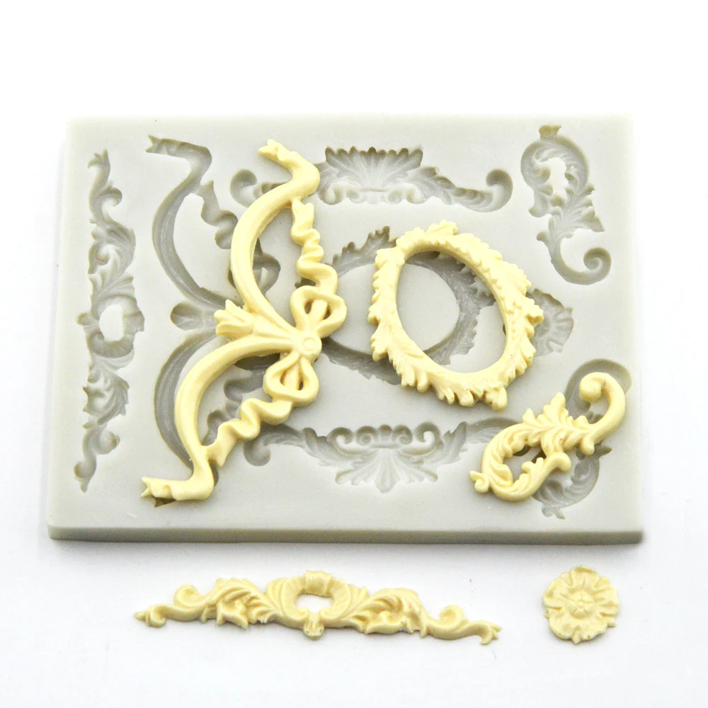 European Mirror frame embossed retro silicone mold fondant cake decoration chocolate candy jelly dry Pace too | Дом и сад