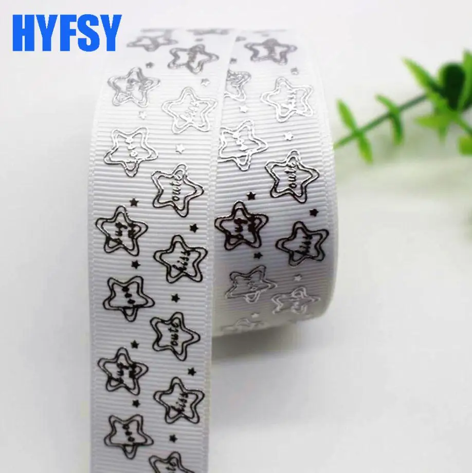 1 '25 мм серебро/звезда лента 10 ярдов DIY головной убор подарочная упаковка ручной работы корсажные ленты пояс пентаграмма - Цвет: 4