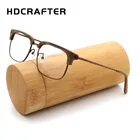 HDCRAFTER деревянные оправы для очков в стиле ретро с прозрачными линзами, деревянная оправа для очков для женщин, мужчин, простые очки для чтения за компьютером