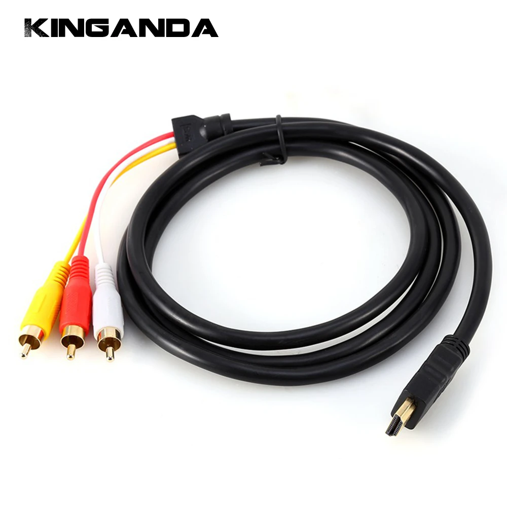 Кабель адаптер для аудио и видео 1 5 м футов HDMI штекер 3 RCA 1080P коаксиальный