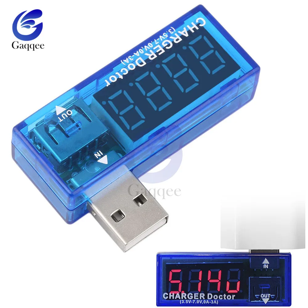 Светодиодный тестер с двойным usb-портом, тестовый детектор для зарядки тока, тестер на батарею er, вольтметр, амперметр, зарядное устройство, Doctor Meter Monitor