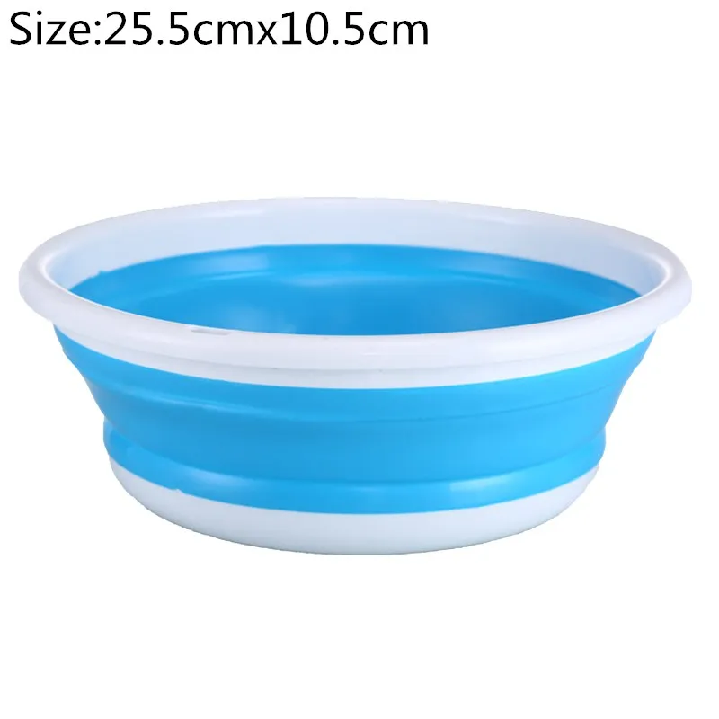 blue 25.5cmx10.5cm Многофункциональное складное ведро, портативное складное ведро для ног, складной умывальник для путешествий за рубежом, умывальник, Открытый походный инструмент - Цвет: blue 25.5cmx10.5cm