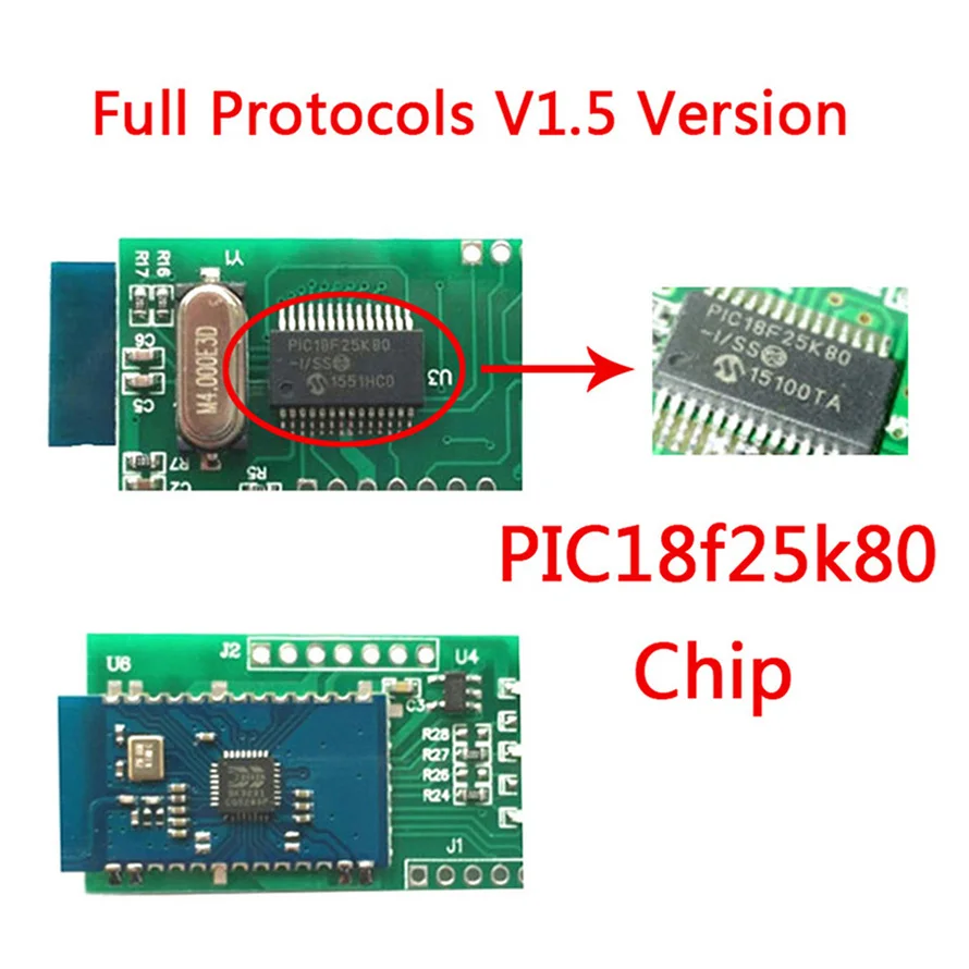 100% PIC18F25K80 Best Chip ELM327 V1.5 Bluetooth ODB 2 ODB2 Diagnostic Tool Universal for Pertol Diesel Car Coder Reader Scanner |