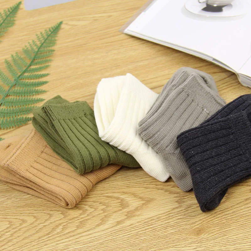 5 пар женские носки корейские модели Осень-зима полосатые толстые хлопковые