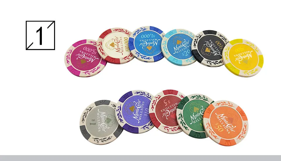 Yernea 1 шт. покерные фишки Набор доллар пшеничная глина монеты Baccarat Texas Hold'em Цвет Корона глина 11 цветов покер игральные фишки