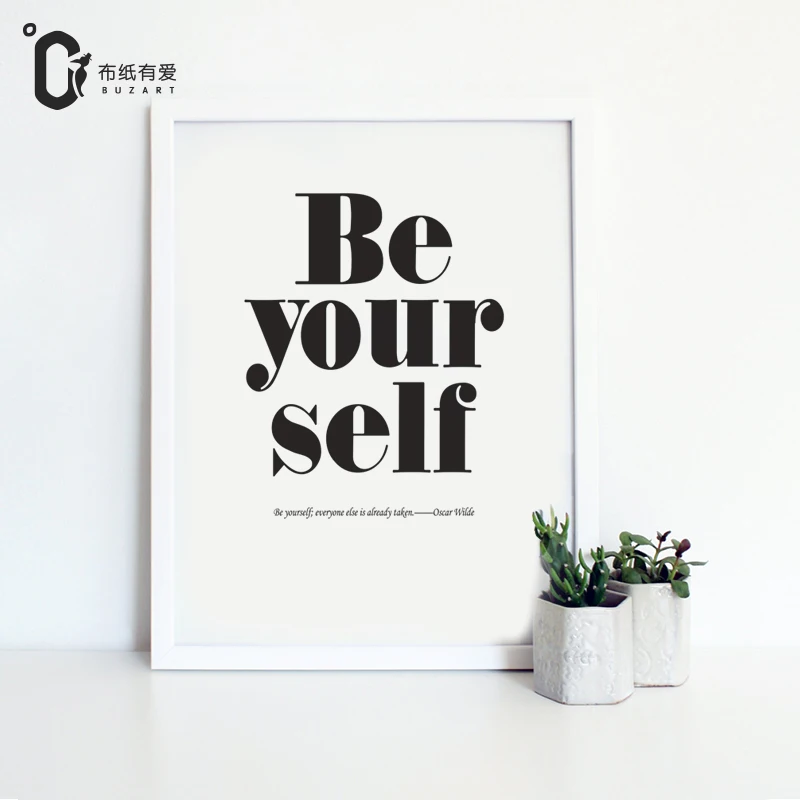 Декоративные картины на холсте Be yourself в скандинавском стиле домашние для