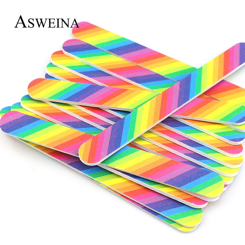 Пилки для ногтей ASWEINA 5 шт./компл. радужного цвета 17 9 мм деревянные материалы