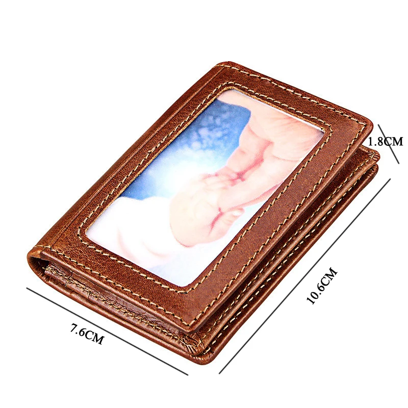 YaHe Genuine Leather ID Credit Card Holder Wallet Men RFID Blocking Business Women Short Case Casual Purse | Багаж и сумки
