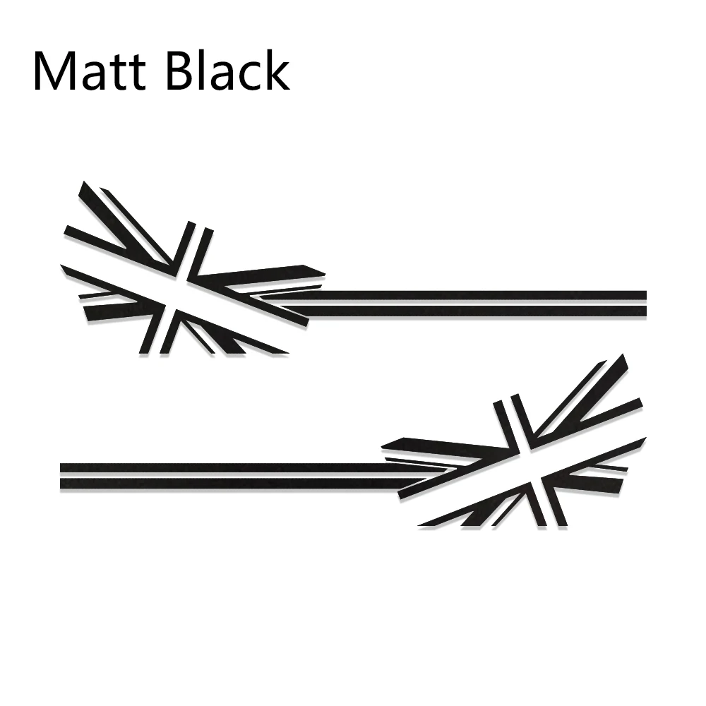 Matte Black 2 шт. Юнион Джек автомобильный Стайлинг боковой двери тела наклейки гоночные полосы аксессуары для MINI Cooper S R50 R55 R56 F56 F57 F60 - Название цвета: Matte Black