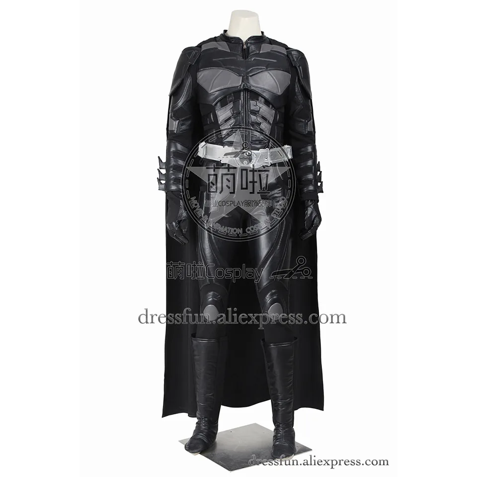 Batman The Dark Knight Rises Cosplay Costume Bruce Wayne with Cape Black Suit Uniform Full Set Fast Shipping Halloween | Тематическая