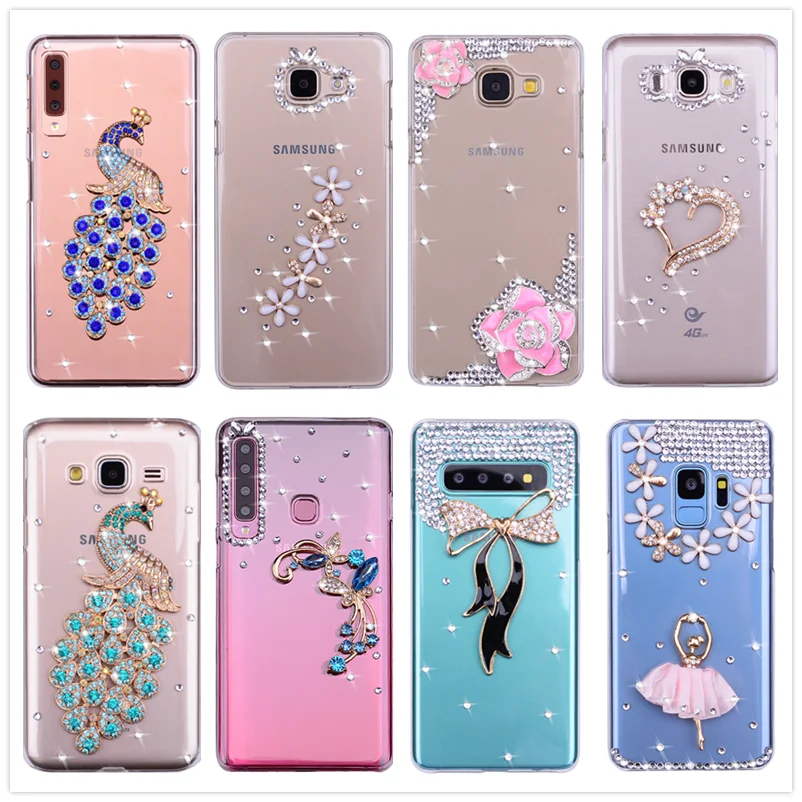 Прозрачный силиконовый чехол со стразами для Samsung J4 J6 J8 S10e S10 S9 Galaxy A21s M31 A20 A30 A50 J3 J5 J7