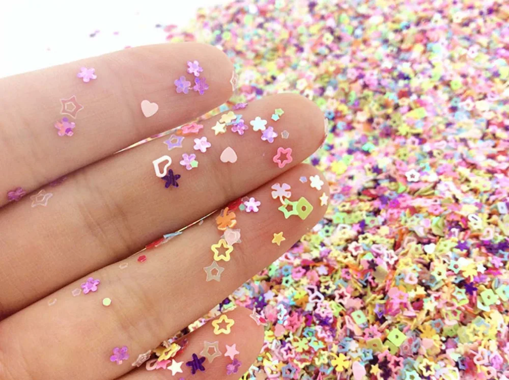 Colorful Manicure Glitter Confetti 60g Mixed Shapes Size 3mm Great for Party Decor DIY Crafts Premium Nail Art Works | Дом и сад