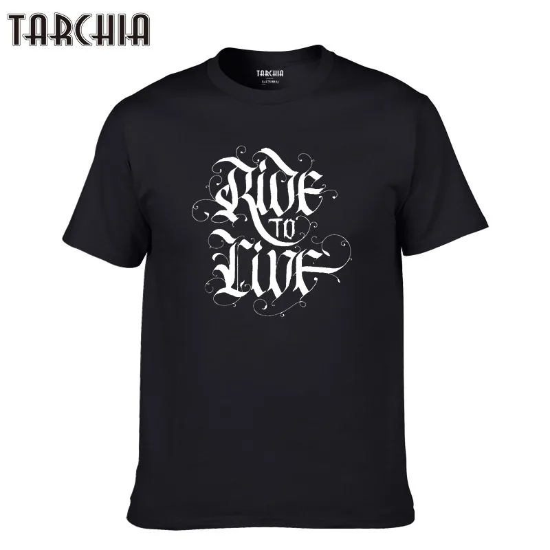 TARCHIA 2021 летняя футболка повседневная облегающая для мужчин размера плюс Ride To Live