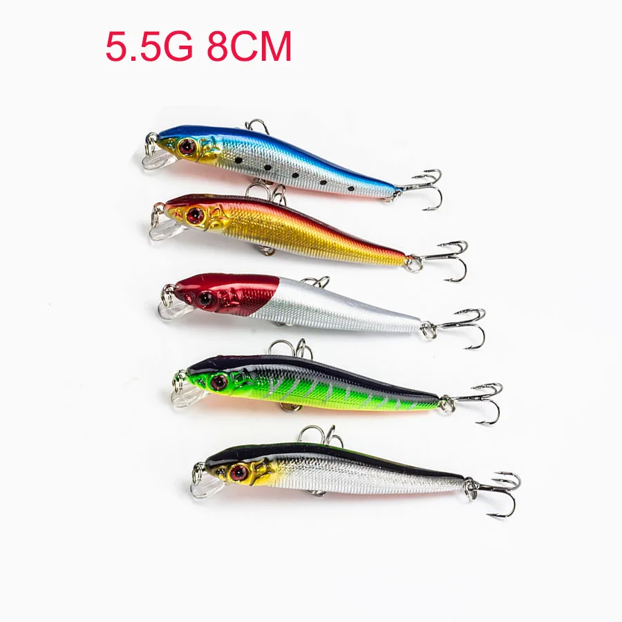 10 штук жесткая Приманка Minnow приманки для ловли рыбы бас свежая соленая вода
