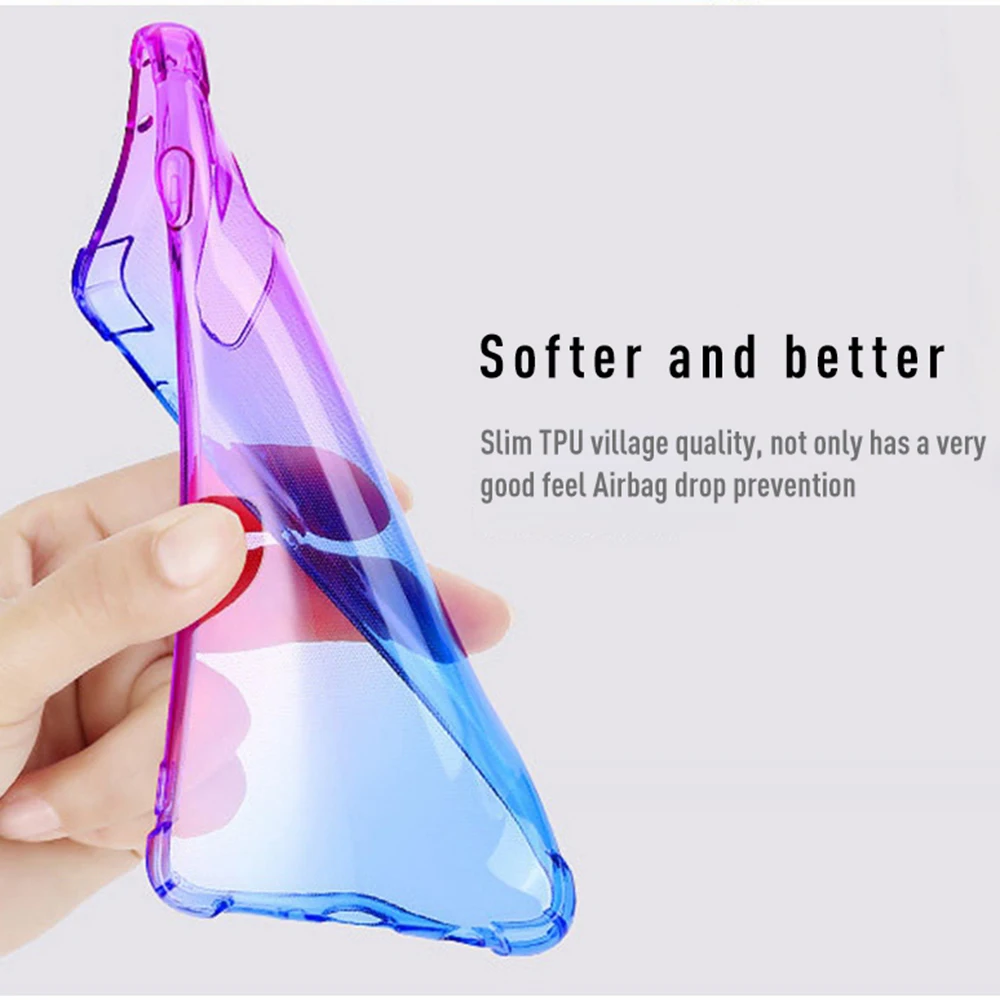 Shockproof Airbag Soft TPU Rainbow Gradient Case For Samsung Galaxy S8 S9 S10 Plus S10E S7 Edge A8 Note 8 M10 Fashion Cover |