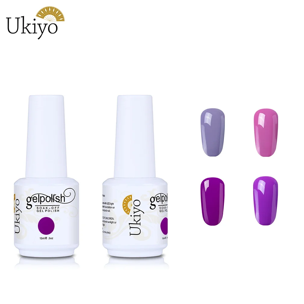 Ukiyo 4 шт./лот 15 мл Классический Гель-лак замачиваемый УФ Гель-лак Vernis Ongle верхнее Базовое покрытие требуется длительный маникюрный набор