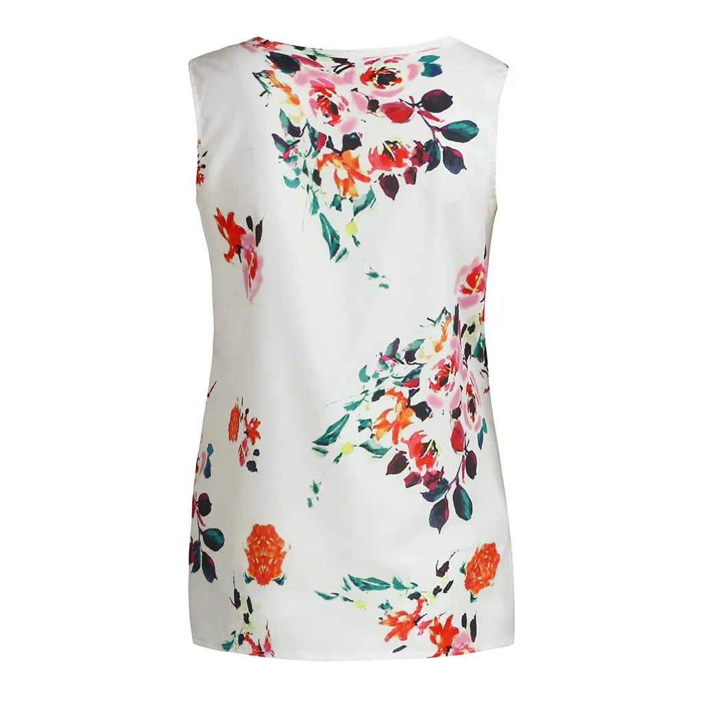 Фото Women's Flower Printed Sleeveless T Shirts With Button Tunics Blouse TopsThe latest fashion ladies print sleeveless top Women's Flower Printed Sleeveless T Shirts With Button Tunics Blouse TopsThe latest fashion ladies print sleeveless top