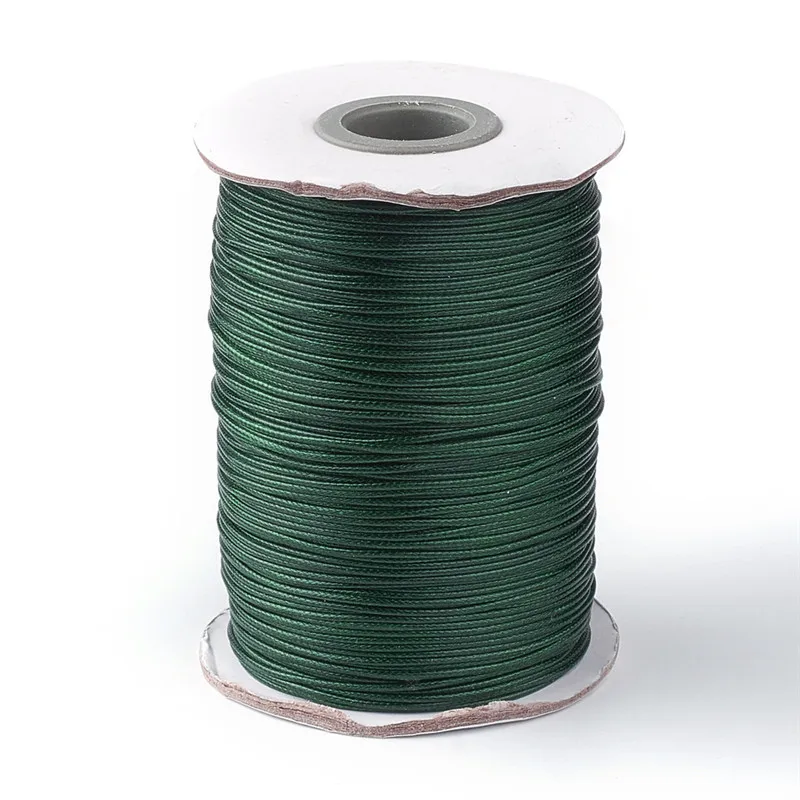 DarkGreen Около 88 ярдов/рулон 1 мм многоцветные корейские Вощеные полиэфирные шнуры для самостоятельного изготовления ювелирных изделий ожерелье браслет - Цвет: DarkGreen