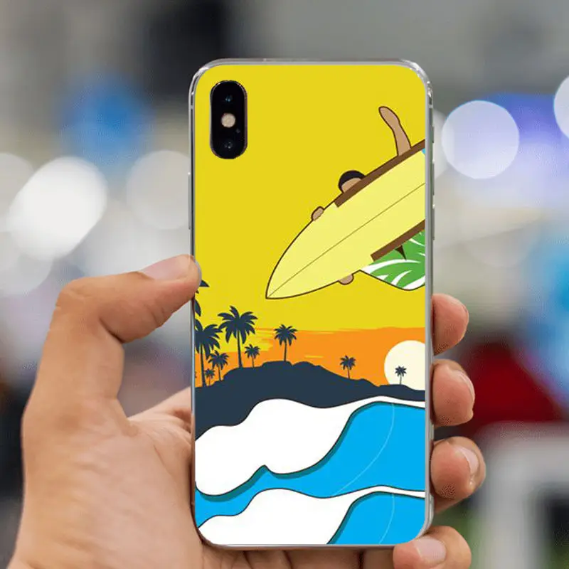 LISHE Sea wave для серфинга лета океана мягкий TPU чехол телефона Apple iPhone XS Max 8 7 6 6S Plus X 10 5 5S