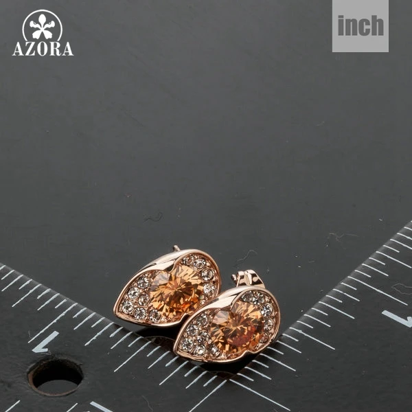 AZORA цвет розового золота уникальный дизайн с фотоэлементами TE0080|earring designs gold|stud