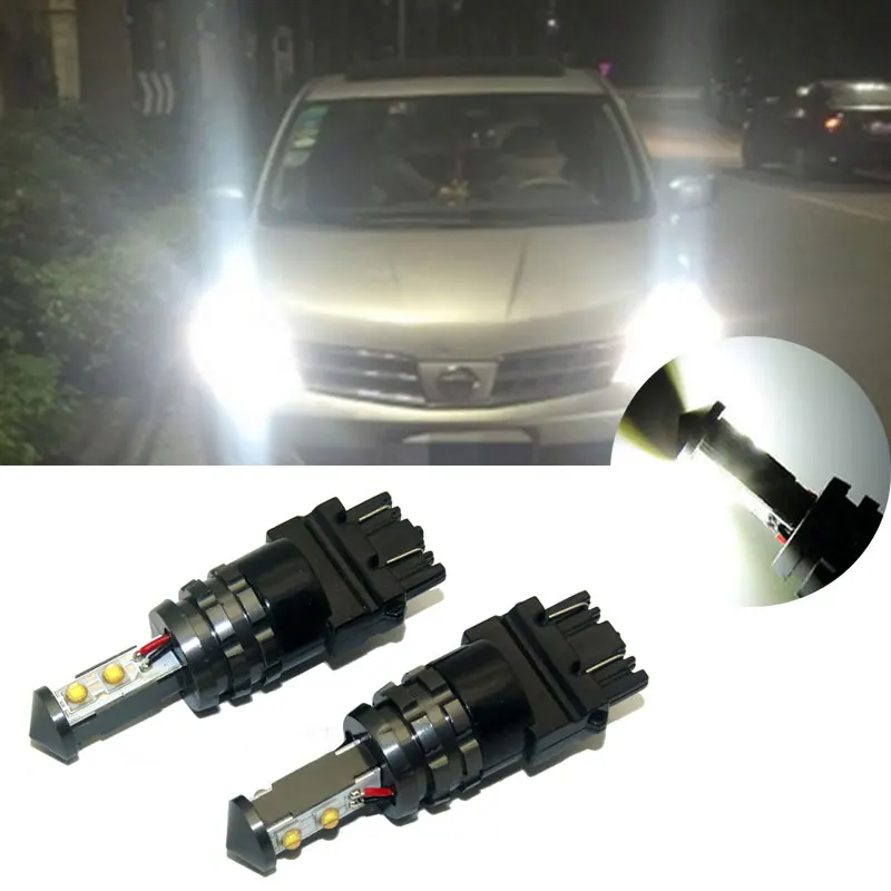 2 шт. светодиодный лампы стоп-сигнала задние противотуманные фары 3157 P27/7W 3156 P27W для