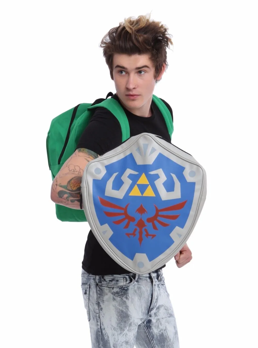 Высокое качество Легенда Zeld рюкзаки для косплея Zelda ссылка щит Рюкзак PU мешок в