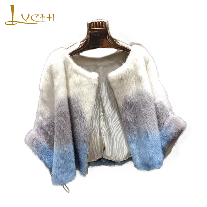 LVCHI 2019 натуральные норковые меховые пальто женское полная кожа Повседневный