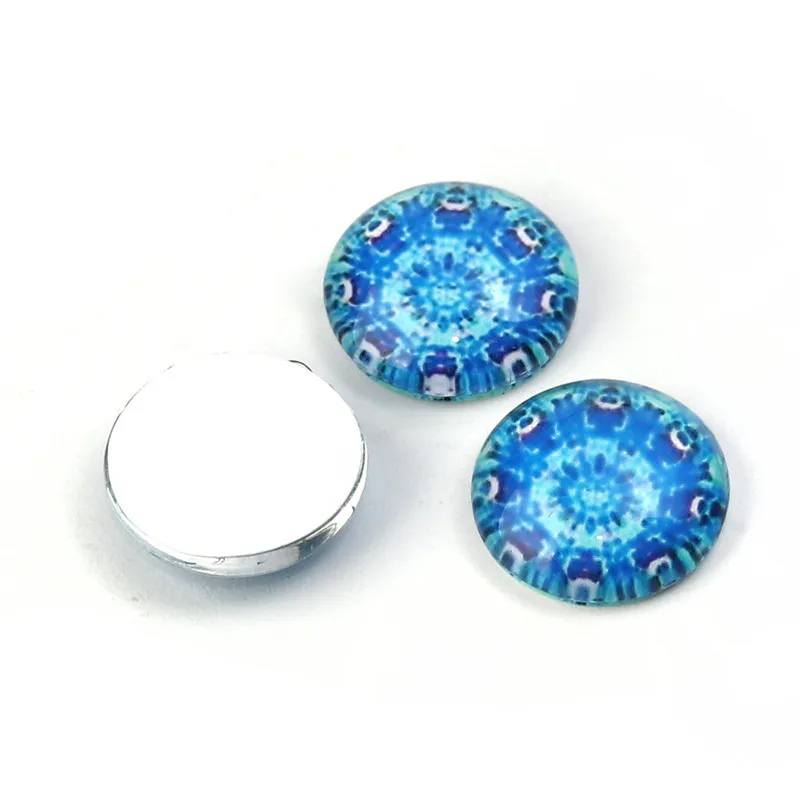 DoreenBeads стекло купольное уплотнение круглый кабошон Flatback многоцветный цветочный