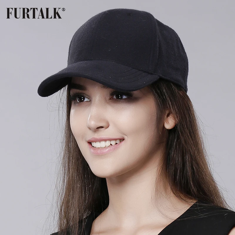 FURTALK шерсть бейсбольные шапки для женщин черные Snapback модные бейсболки мужчин хип