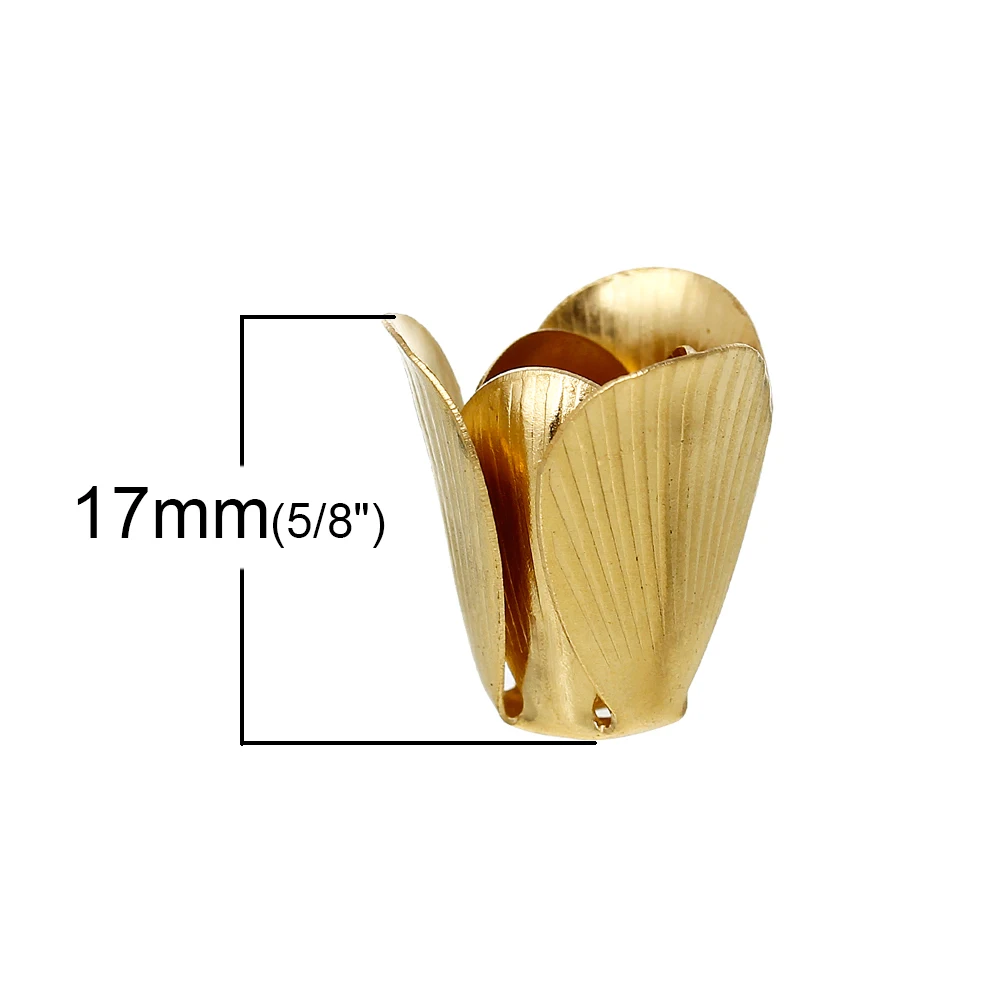 DoreenBeads латунные бусины крышки цветок латунный тон (подходит для бусин 8 0 мм) 17 мм