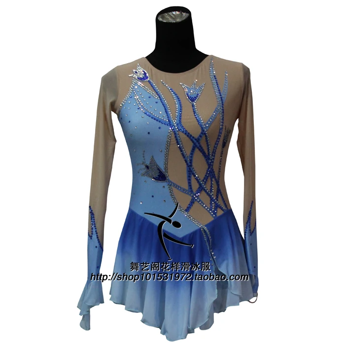 Free shippingSkyblueRhythmic Gymnastics Leotard Handmade Dance Ice Skating Girl 7 yearsSD367 | Тематическая одежда и