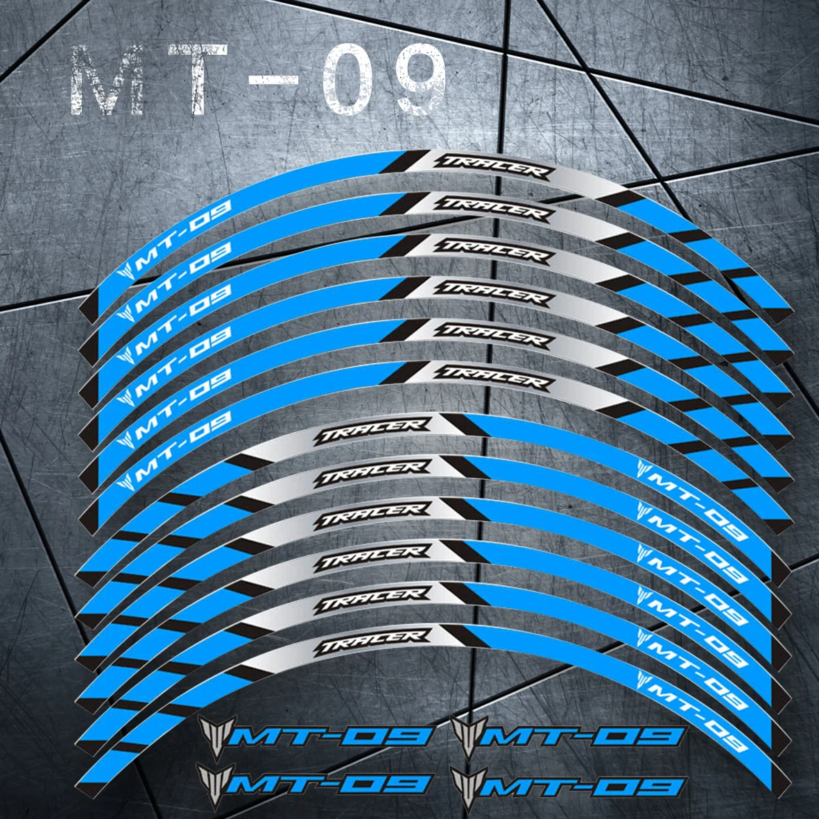 

Motorcycle front and rear wheels Edge Outer Rim Sticker Reflective Stripe Wheel Decals For YAMAHA MT-09 TRACER