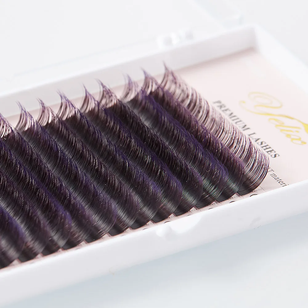 Black-Purple Накладные ресницы Yelix ombre, цвет красный+ черный, индивидуальные натуральные мягкие искусственные ресницы для наращивания, ресницы для макияжа, ресницы для наращивания - Цвет: Black-Purple