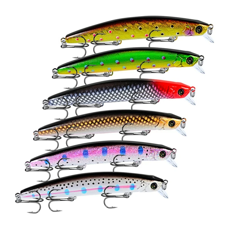 1 шт./лот 15 см 27 5 г Рыболовная Приманка Minnow жесткая приманка с 3 рыболовными