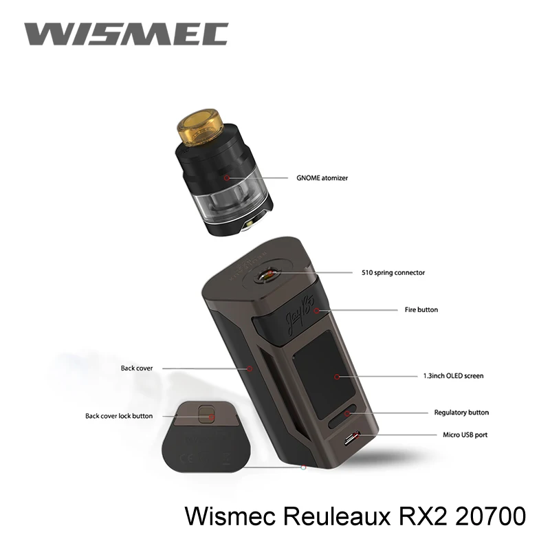 2 шт./лот оригинальный wismec reuleaux RX2 Mod 200 W 20700 коробка мод электронная сигарета Vape 1 3