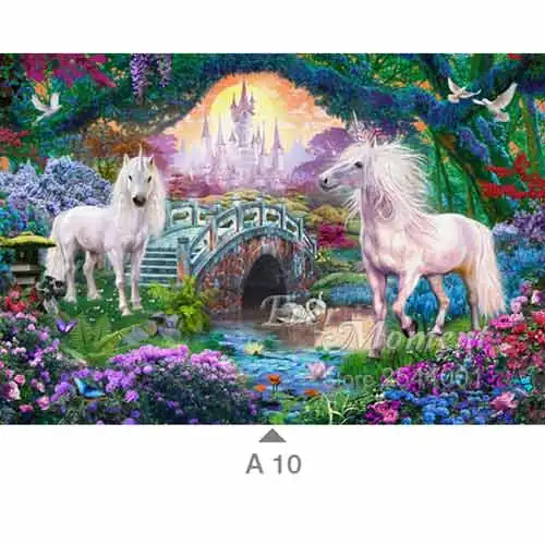 A10 Diy Алмазная картина животное Алмазная вышивка крестиком Кристалл квадратный бриллиантовый горный хрусталь декоративная Алмазная вышивка Единорог ASF519 - Цвет: A10