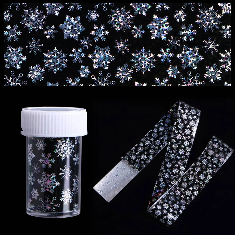 Милые 3D рождественские наклейки для ногтей переводные белые снежинки сделай сам| |