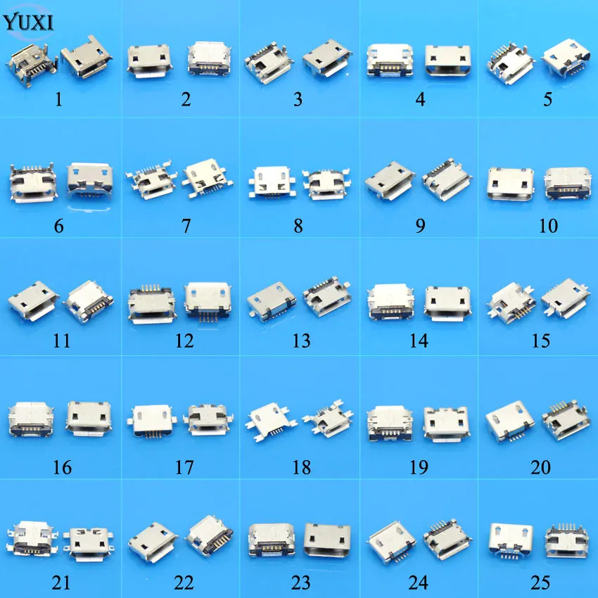 25 моделей стандартных Micro USB 5pin гнездовой разъем 5-контактный для зарядки Lenovo ZTE