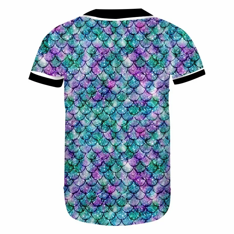 Футболка OGKB цветная с принтом рыбы 3d летняя брендовая коротким рукавом тонкая в