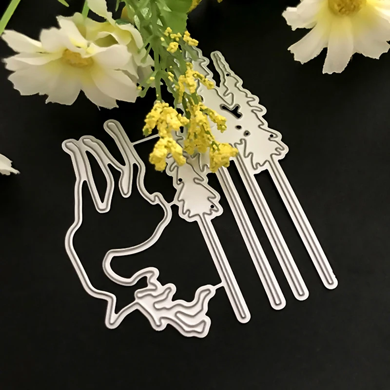 Штампы с изображением рождественской елки оленя лося для изготовления открыток