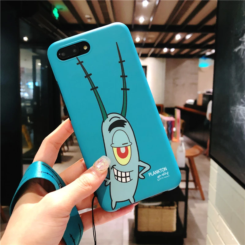 Mate10pro мультяшный чехол, милый мягкий задний Чехол для телефона huawei Honor 10/mate10/P20 pro Mr. Krabs матовый чехол+ ремешок